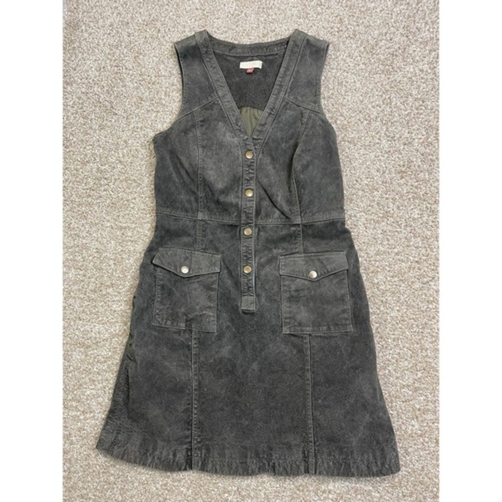 NWT Anthropologie Pilcro Coated Crewneck Green GrayDress, US6, EU38 - Picture 1 of 12